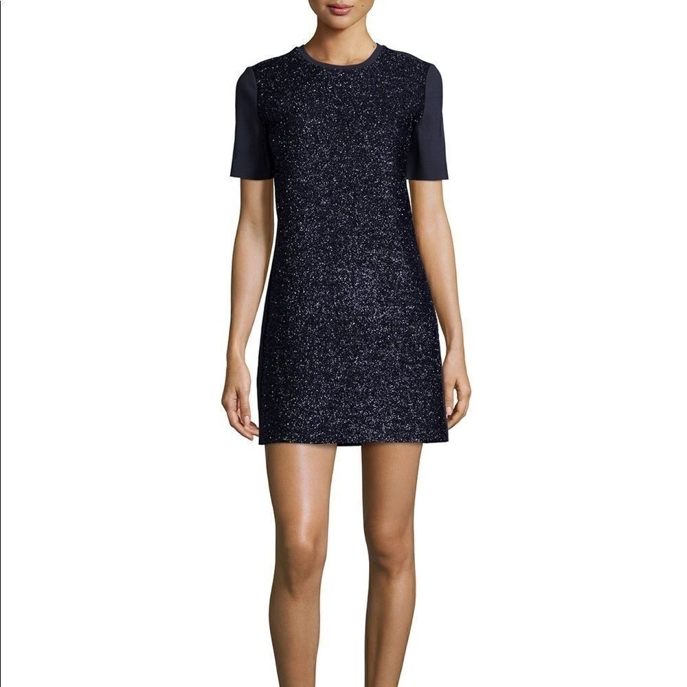 Tory Burch Short-Sleeve Tinsel Shift Dress